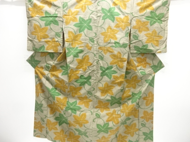 JAPANESE KIMONO / TSUMUGI / ARABESQUE FLOWER 